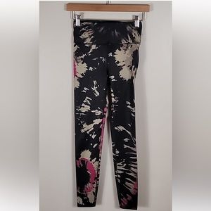 Noli Womens Tie Dye Leggings Size XS High Rise Stretch Yoga Black Pink